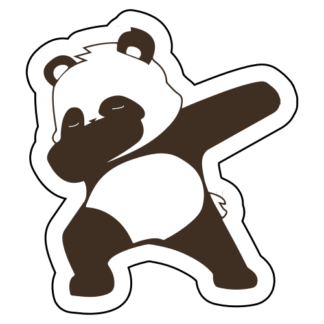 Dabbing Panda Sticker (Brown)